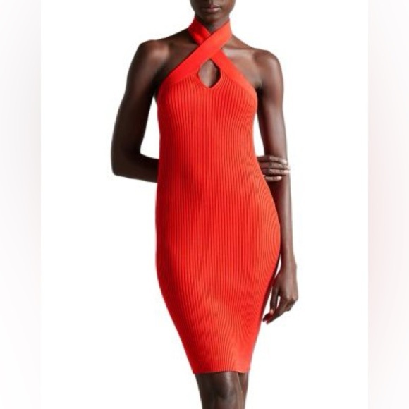 Ted Baker Mirelle Bodycon Halter Knit Dress Ted size 4/US size 10 - Picture 1 of 4